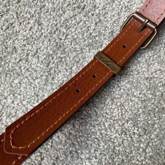Chic Accessories - Chic - Brown Belt Metal Buckle and Belt Loop